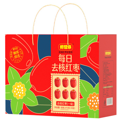 好想你红枣礼盒枣香浓郁果肉绵密果粒饱满大小均匀软糯香甜810g