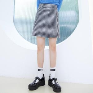 [1件3折价:39]美特斯邦威毛呢半裙女格纹短裙新款秋季A字裙时尚女士半身裙