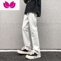 七斓直筒修身高街男士牛仔裤2023新款美式复古vibe黑色休闲裤子