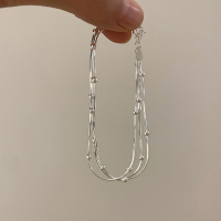 纯银三层圆珠小众叠戴手链轻奢小众精致高颜值学生党配饰百搭送女朋友老婆情人节七夕生日礼物