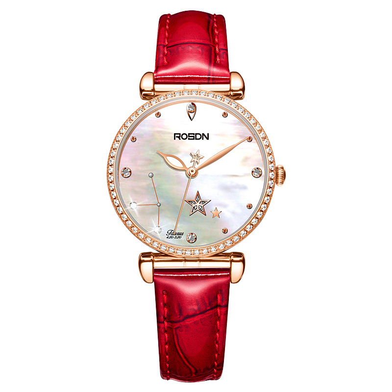 劳士顿(rosdn)12星座女士石英手表女简约时尚学生女表礼物新款3682l