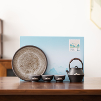 苏氏陶瓷(SUSHI CERAMICS)鎏银庐山功夫茶具绿水青山小套组伴手礼盒
