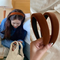 美拉德南瓜色丝绒发箍女2025新款秋冬气质压发头饰高颅顶海绵头箍送女朋友老婆情人节七夕生日礼物