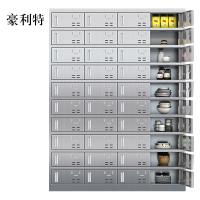 豪利特304不锈钢食堂带锁餐具柜40门餐盘柜磁吸锁1800*1350*400