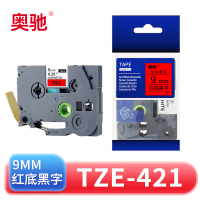 奥驰 标签色带9mm红底黑字 TZe-421 个