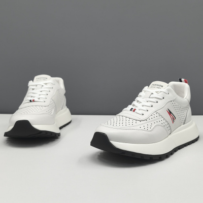 男生头层牛皮板鞋男款潮鞋真皮欧洲站男鞋男士厚底运动高端休闲鞋