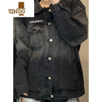 YANXUroora情侣装秋季2023新款渐变牛仔外套潮牌宽松百搭复古夹克上衣