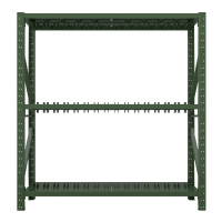 东升顺消防铁锹镐农具摆放架安保装备器材存放架绿色货架双层盾牌中型-主架