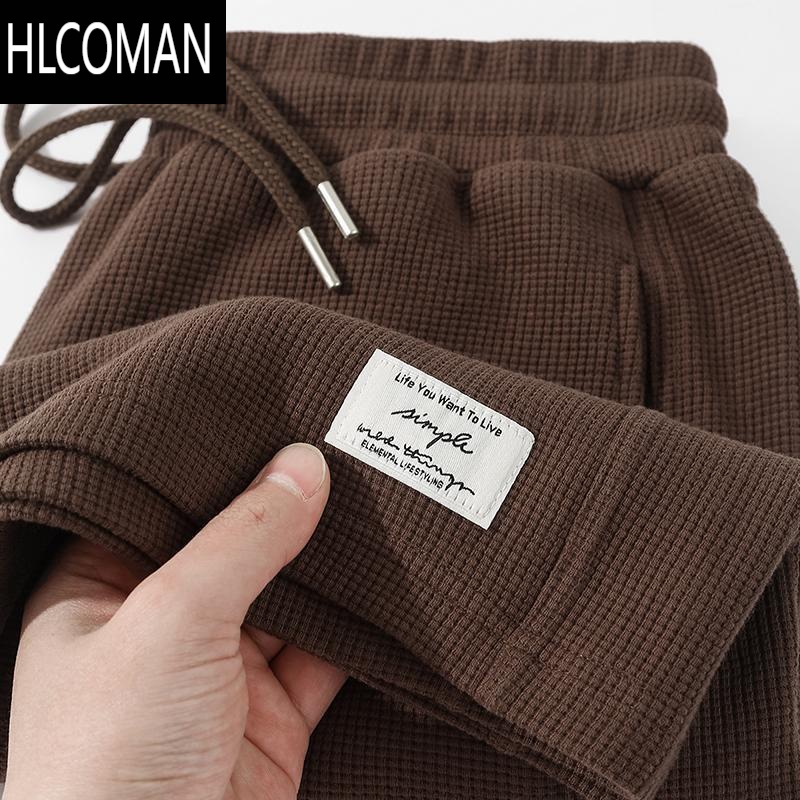 HLCOMAN夏季加大码300斤美式华夫格短裤男宽松复古篮球裤裤子运动五分裤