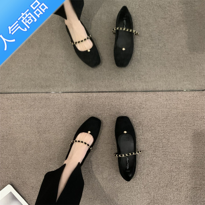 SUNTEK温柔浅口平底鞋配裙子玛丽珍鞋法式小香风单鞋法式秋季女鞋乐福鞋