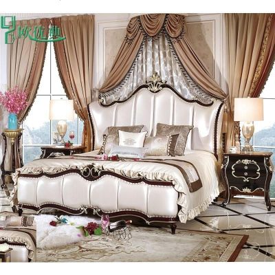 欧式床双人床 时尚公主床真皮实木床美式法式床新古典卧室家具