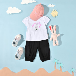 [1件3折]铅笔俱乐部童装2025夏装新款女小童短裤儿童休闲中裤宝宝七分裤子