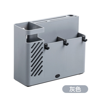 多功能筷子篓刀架一体厨房快勺子收纳盒置物架家用筷笼筷筒 敬平 灰色