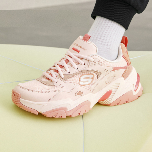 Skechers斯凯奇女鞋新款透气轻便机甲鞋复古厚底运动老爹鞋149916-PINK ZP