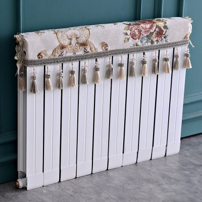 欧式暖气片罩装饰罩子布艺防尘套老式遮挡盖布遮挡帘保护 流光四溢米黄色 长度120cm*厚度10cm*高度(含穗)20cm