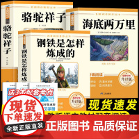 名著阅读丛书全3册 初中语文教科书配套书目 钢铁是怎样炼成的+骆驼祥子+海底两万里 赠阅读练习手册