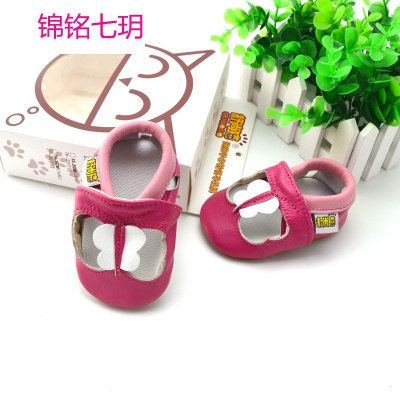 锦铭七玥宝宝凉鞋真皮学步鞋软底步前鞋外贸出口婴儿鞋儿童室内鞋厂家蝴蝶