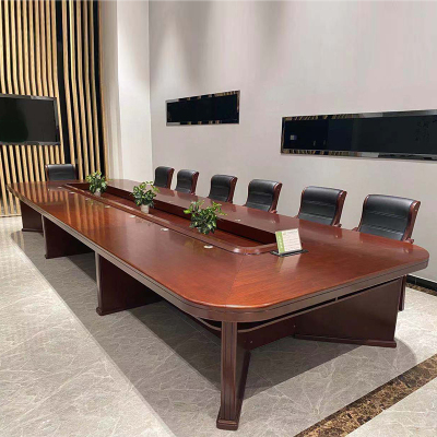 尔迈 会议室会议桌油漆贴实木皮大型会议桌洽谈桌 8米