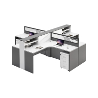 中豫鑫泽 ZYXZ5031840 屏风办公桌职员工位卡座 十字型四人位含柜