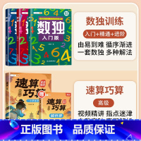 数独训练+速算巧算 高级 小学通用 [正版]3-12岁数独儿童入门小学生四六九宫格阶梯训练数学思维训练专注力训练益智玩具