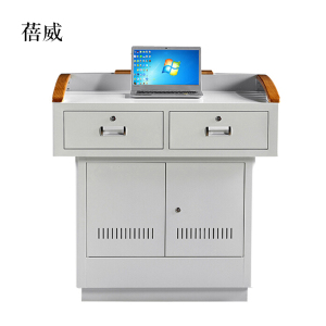 蓓威学校多媒体讲台钢制讲台演讲台中控讲台办公桌操作台1000*700*1000mm(钢面款)[不含显示屏]