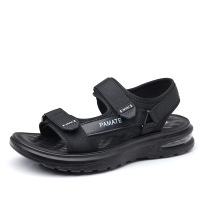 休闲凉鞋男潮2025夏季新款男士时尚增高气垫沙滩鞋魔术贴凉拖男鞋