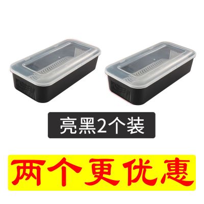 家用沥水筷子盒防尘带盖筷子笼筷子勺子收纳盒厨房餐具分格筷子筒 敬平 亮黑色两个装筷笼