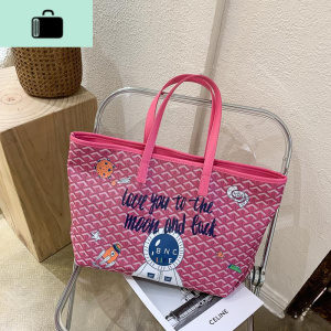香港涂鸦托特包女大容量菜篮子2020新款潮百搭个性单肩手提NEW LAKE