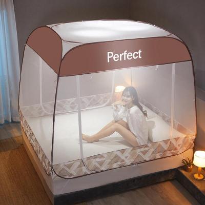 美帮汇蒙古包蚊帐家用免安装1.5米1.8m床儿童防摔学生宿舍单人床纹帐2.0