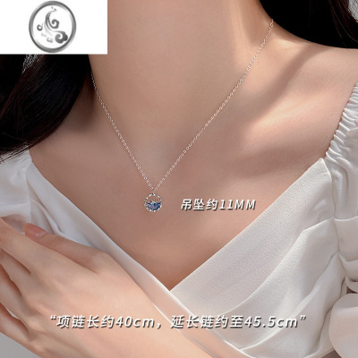 JiMi[]925银银鲸生有你项链女2023新款轻奢小众锁骨链夏季