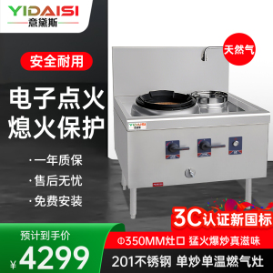 意黛斯 商用燃气大锅灶 猛火灶商用单位学校食堂电磁猛火大炒锅饭店酒店 单头单尾 YDS-JDDW10T天然气