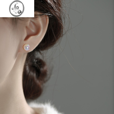 JiMi人鱼姬珍珠耳环女银银耳钉小众设计高级感梦幻轻奢甜美正圆大耳饰