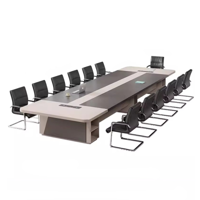 迅迈 5*1.5米+18把椅[升级加厚]大型会议桌长桌 简约现代洽谈桌 会议室办公家具员工培训桌