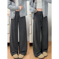 美式糯米阔腿裤女秋季年新款高腰显瘦直筒垂感小个子休闲卫裤
