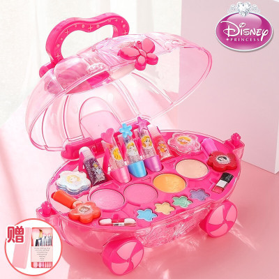 迪士尼儿童化妆品套装小女孩公主彩妆化妆盒女童玩具4-6-7-14岁口红指甲油小学生六一儿童节华丽公主化妆车粉