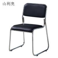 山利奥 办公椅 职员办公椅 16管黑皮椅 黑色 1把