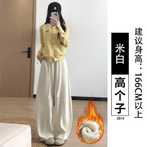 加绒裤子女冬加厚新款今年流行小个子灯芯绒阔腿冬裤_302_264