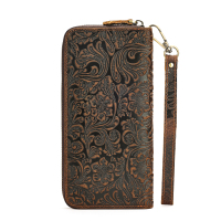 苏宁宜品&一禾亼物头层牛皮钱包男士2025新款大容量手拿包高端现金收纳包双拉链钱包YH087