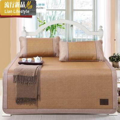 凉席1.8m床折叠三件套竹加厚藤席空调席子1.5米学生单人1.2 三维工匠