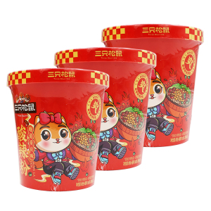 三只松鼠酸辣粉冲泡方便速食桶装休闲小吃酸辣粉130g*3桶