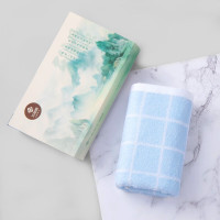 洁丽雅(Grace)新疆长绒棉毛巾纯棉素色擦脸巾舒适柔软毛巾单条礼盒装 兰色 72*34cm 100g #W2192