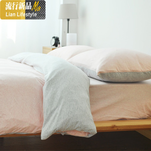 韩国天竺棉四件套色针织棉日式简约棉床单床笠款床上用品 三维工匠