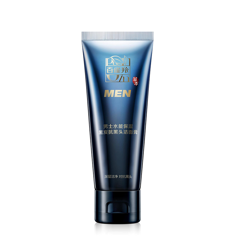 百雀羚(PECHOIN) 男士水能保湿黑炭抗黑头洁面膏100g