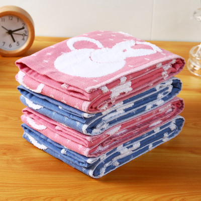 爱尚佳品第二件半价-纱布纯棉毛巾面巾2条装吸水儿童成人洗脸毛巾R1018