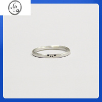 JiMi《微笑》原创手工999银银戒指情侣足银刻字银戒男女个性闭口指环