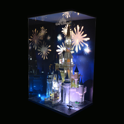 适用乐高71040城堡展示盒亚克力led带灯光高亮透明防尘盒B款（背灯款）仅售展示盒L