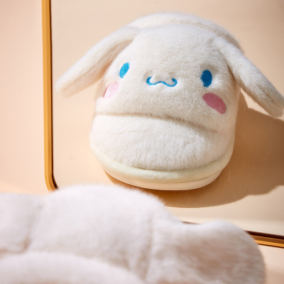 达拉熊三丽鸥IP联名玉桂狗耳朵会动的棉拖鞋女居家用室内保暖可爱秋冬季