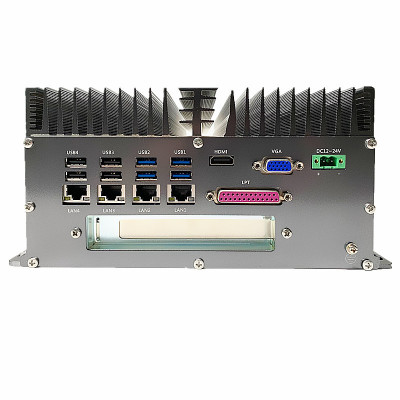Tuunwa无风扇酷睿6代嵌入式小型工控机服务器EICC-6964VH支持6个com4个千兆网口1个MiniPCIe扩展1个PCI槽(i7-692032GB256GB固态)
