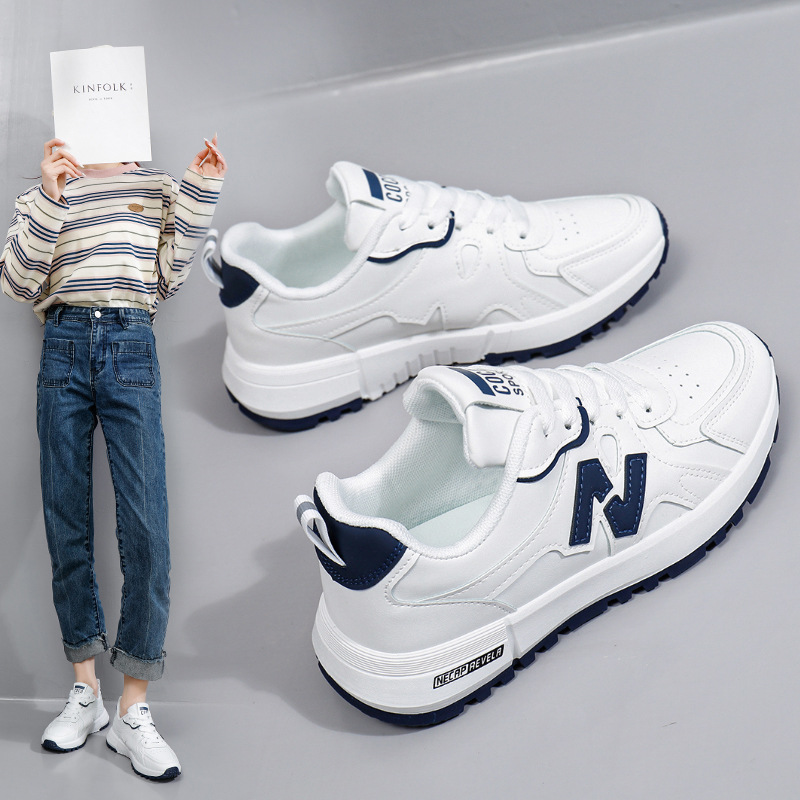 女鞋秋季新款学生韩版ins潮百搭字母厚底单鞋春秋休闲鞋5165