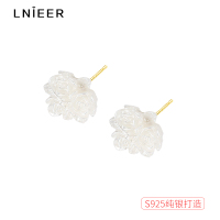 山茶花925纯银耳钉女款耳环2025年新款潮轻奢高级感精致百搭耳饰送女朋友老婆情人节七夕生日礼物